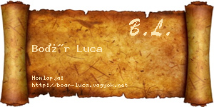 Boár Luca névjegykártya